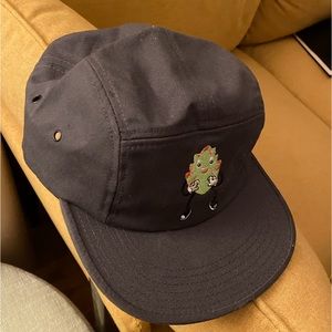 Grey green five panel hat